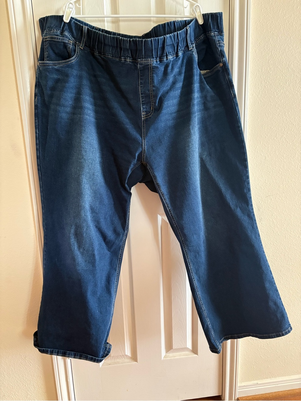 BloomChic Indigo Wide Leg Elastic Waist Jeans